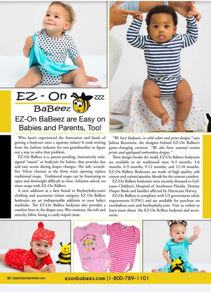 Our EZ-On BaBeez is in BabyMaternityRetail Magazine, Oct.2018.