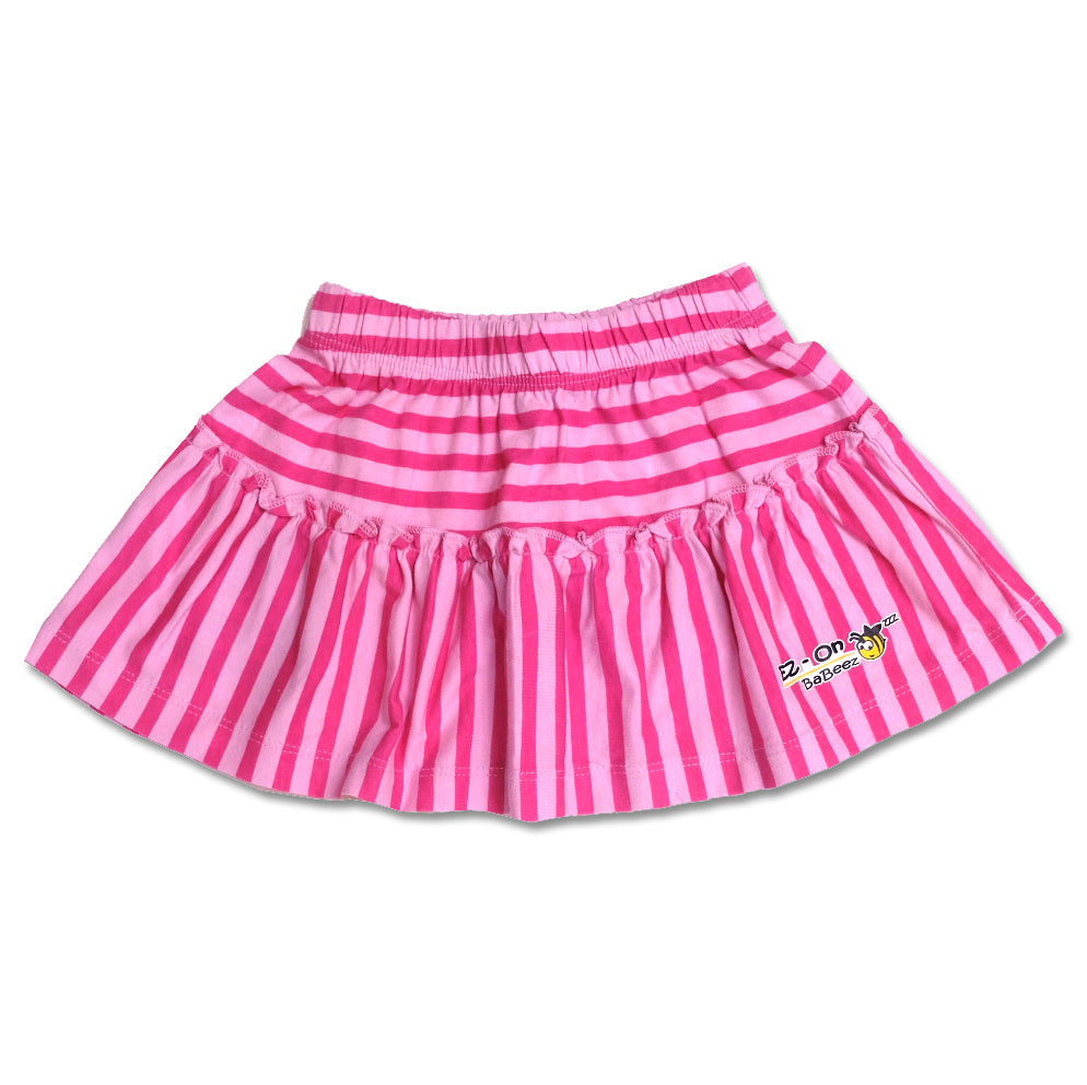 EZ-On BaBeez™ - Spring & Summer - Ruffled Skirt - Pink stripes