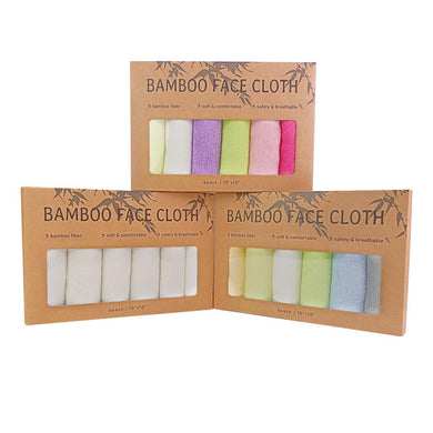 Bamboo Face Cloths - Set of 6 pcs. /Box