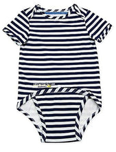Load image into Gallery viewer, EZ-On BaBeez™ - Spring &amp; Summer - Lapis Blue Stripes - on White - Baby Bodysuit