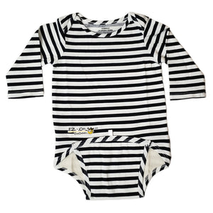 EZ-On BaBeez™ - Spring & Summer - Lapis Blue Stripes - on White - Baby Bodysuit
