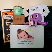 Load image into Gallery viewer, My Tot Box™ - baby products for first years of growth, 4-box Quarterly subscription for age ranges 0-24 months