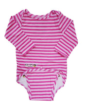 Load image into Gallery viewer, EZ-On BaBeez™ - Spring &amp; Summer - Pink Stripes - Baby Bodysuit