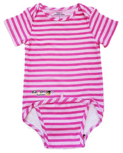 Load image into Gallery viewer, EZ-On BaBeez™ - Spring &amp; Summer - Pink Stripes - Baby Bodysuit