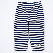 Load image into Gallery viewer, EZ-On BaBeez™ - Spring &amp; Summer - Pull-On Pants - Lapis Blue Stripes on White