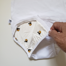 Load image into Gallery viewer, EZ-On BaBeez™ - Spring &amp; Summer - Happy Swimming - on White - Baby Bodysuit