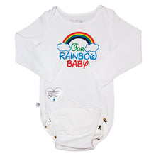 Load image into Gallery viewer, EZ-On BaBeez™ - Spring &amp; Summer - Rainbow on White, Baby Bodysuit