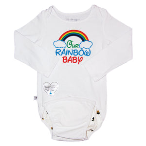EZ-On BaBeez™ - Spring & Summer - Rainbow on White, Baby Bodysuit